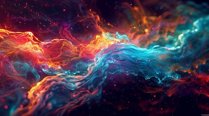 Vibrant streams of liquid energy coursing through a network of intricate channels.