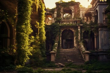 Naklejka premium The Haunting Beauty of a Once Grand Renaissance Palace Now Lost to Time and Nature