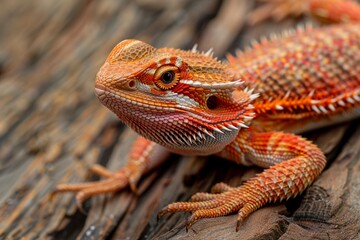 Fototapeta premium Bearded Dragon Hypo closeup on isolated background