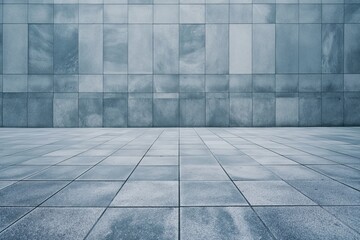 Fototapeta premium Sleek Modern Blue-Toned Tiles Background