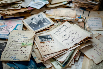 Obraz premium Grateful Expressions: Collection of Thank You Notes in a Doctor's Scrapbook