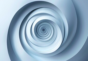 A digitally rendered spiral in an abstract design with calming shades of blue, suggesting depth and flow