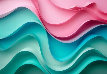 Colorful paper background with pink, blue and green colors. 