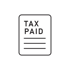 Tax paid icon design, isolated on white background, vector illustration