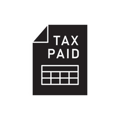 Tax paid icon design, isolated on white background, vector illustration