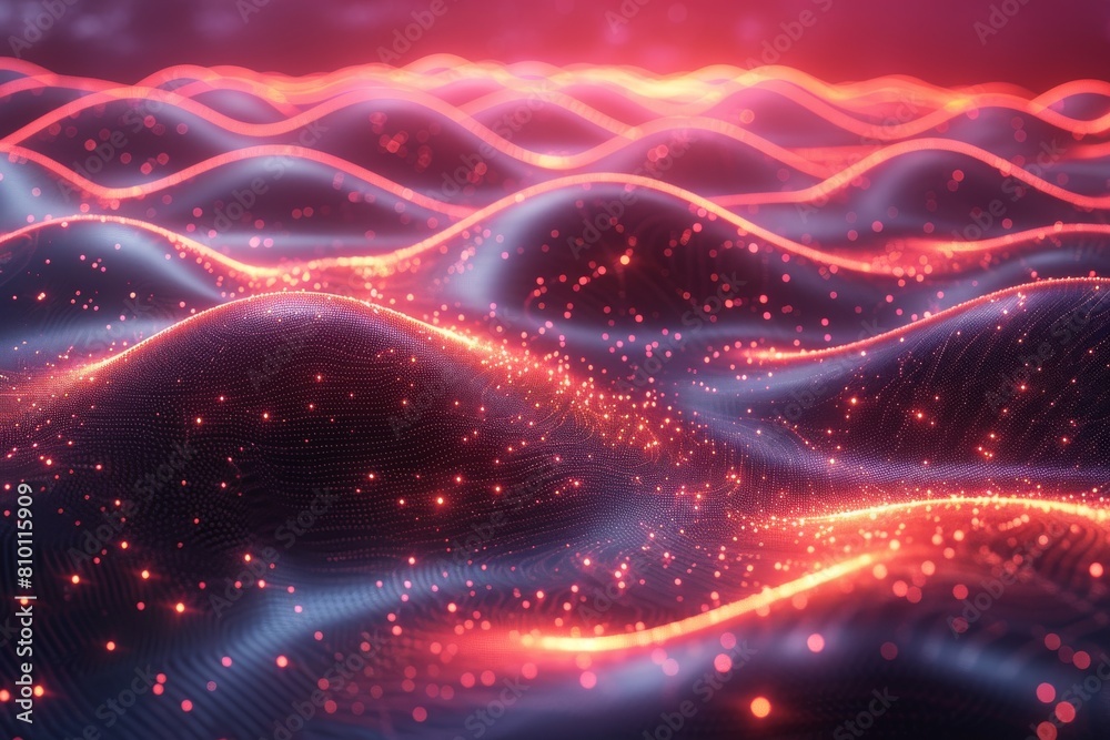 Canvas Prints an abstract red and blue wave background, digitally created to represent the concept of digital flow