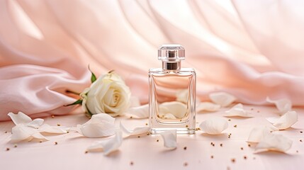 Romantic Celebration with White Rose and Perfume Bottle