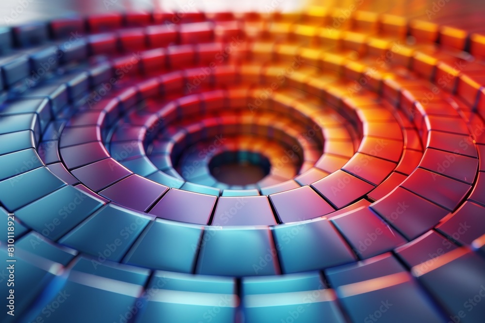 Poster this image showcases an intricately designed circular maze pattern with vibrant gradient colors, sug