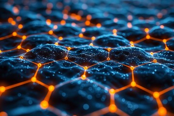 A digital representation of a network with glowing nodes and connections symbolizing connectivity