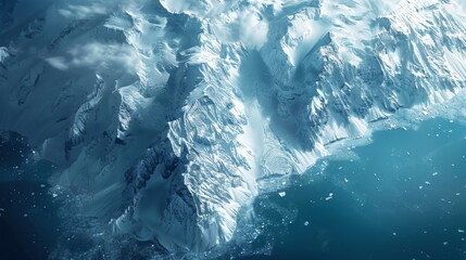 satellite observing shrinking glaciers, visually documented from space with sharp focus on ice and water contrasts. - Powered by Adobe