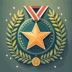 Una medalla de oro en forma de estrella