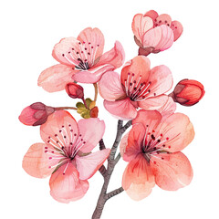 cherry blossom vector illustration in watercolor style