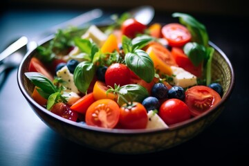 Colorful and fresh vegetable salad