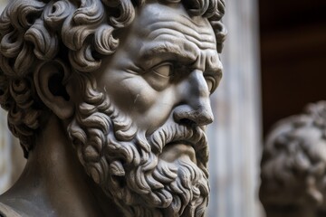 Fototapeta premium Detailed sculpture of an ancient greek philosopher