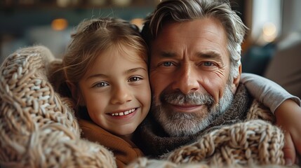 Lovely portrait of father and daughter in celebration of father's day.