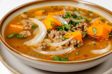 Tempting African Peanut Soup with Sweet Potato and Ground Turkey