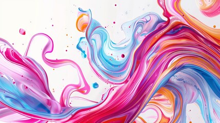 Playful and vibrant abstract liquid swirls bring a sense of whimsy and delight to any design on white