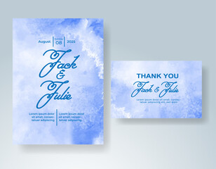 Wedding invitation with abstract watercolor background