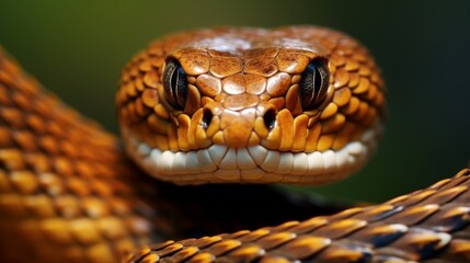 Obraz premium Close-up of a venomous snake's head