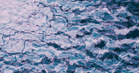 Abstract blue wavy liquid background. 3D rendering.