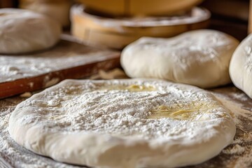 Freshly made dough for traditional Khachapuri.