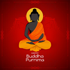 Happy Buddha Purnima Indian festival traditional background