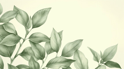 A leafy green branch with a white background