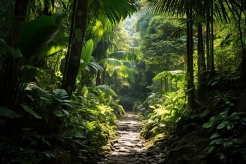 Fototapeta premium Lush tropical rainforest path