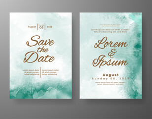 Wedding invitation with abstract watercolor background