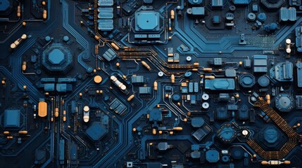 Fototapeta premium Intricate circuit board with electronic components