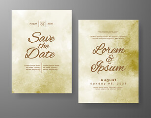 Wedding invitation with abstract watercolor background