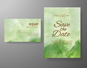 Wedding invitation with abstract watercolor background