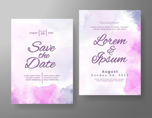 Wedding invitation with abstract watercolor background
