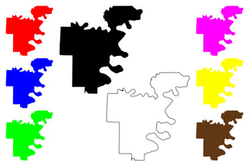 Desha County, Arkansas (U.S. county, United States of America,USA, U.S., US) map vector illustration, scribble sketch Desha map