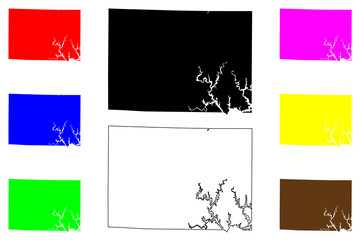 Winston County, Alabama (Counties in Alabama, United States of America,USA, U.S., US) map vector illustration, scribble sketch Winston map