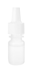 Bottle of medical drops isolated on white
