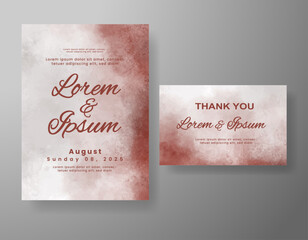 Wedding invitation with abstract watercolor background