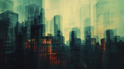 Fototapeta premium Abstract urban forms in captivating silhouette