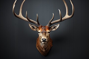 Majestic deer head with antlers