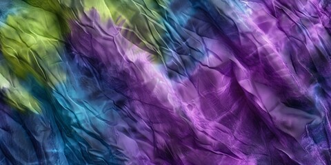 Vivid and bright textured background resembling folded silk fabric in multiple hues
