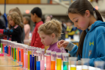 Obraz premium kids in a science fair 