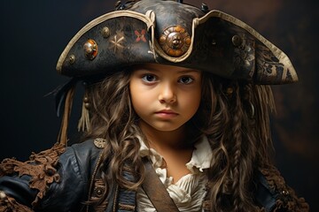 young girl dressed as a pirate