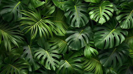 A lush green plant with large leaves and a variety of sizes