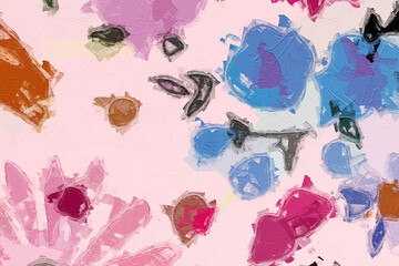 Oil paintings and various flowers, lotus flowers, lotus leaves, strawberries, and horses are beautiful