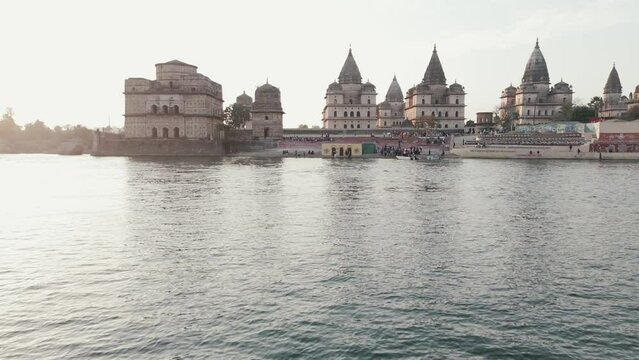 An Aerial Shot of The Royal Chhatris at Orchha, Madhya Pradesh, India