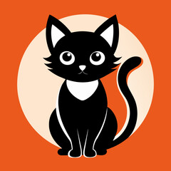 cat cute logo icon vector silhouette