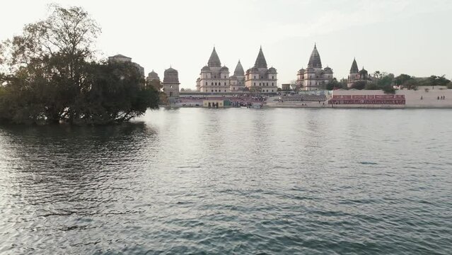An Aerial Shot of The Royal Chhatris at Orchha, Madhya Pradesh, India