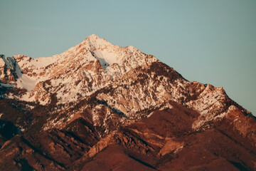 mountain peak at sunset