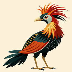 Hoatzin bird vector silhouette