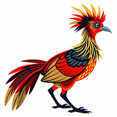 Hoatzin bird vector silhouette